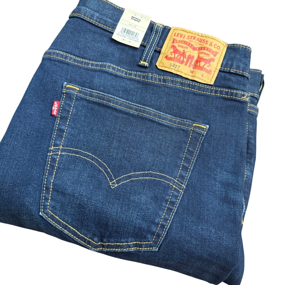 Levis 541 Athletic Taper Jeans Mens‎ 44x30 Dark Wash Blue Stretch 18757-0081 NWT